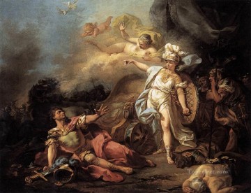  arte Pintura al %C3%B3leo - El combate de Marte y Minerva Neoclasicismo Jacques Louis David